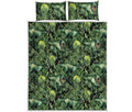 T-Rex Dinosaur And Jurassic Plants Print Quilt Bed Set