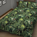 T-Rex Dinosaur And Jurassic Plants Print Quilt Bed Set