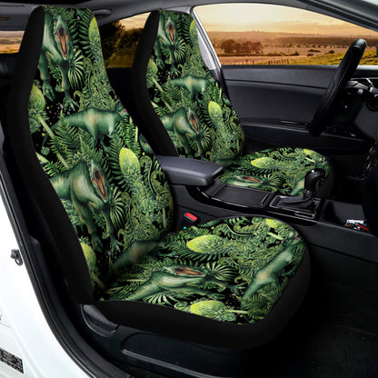 T-Rex Dinosaur And Jurassic Plants Print Universal Fit Car Seat Covers