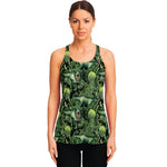 T-Rex Dinosaur And Jurassic Plants Print Women's Racerback Tank Top