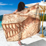 T-Rex Fossil Print Beach Sarong Wrap