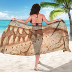 T-Rex Fossil Print Beach Sarong Wrap