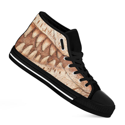 T-Rex Fossil Print Black High Top Shoes