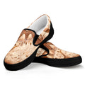 T-Rex Fossil Print Black Slip On Sneakers