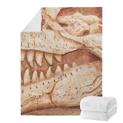 T-Rex Fossil Print Blanket