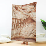 T-Rex Fossil Print Blanket