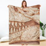 T-Rex Fossil Print Blanket