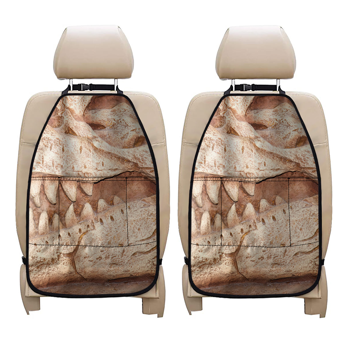 T-Rex Fossil Print Car Seat Organizers