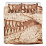 T-Rex Fossil Print Duvet Cover Bedding Set