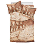 T-Rex Fossil Print Duvet Cover Bedding Set
