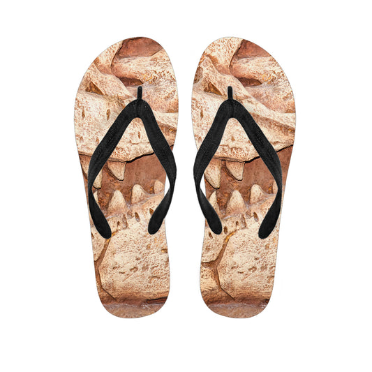 T-Rex Fossil Print Flip Flops