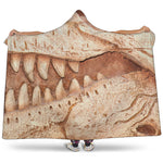 T-Rex Fossil Print Hooded Blanket