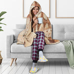 T-Rex Fossil Print Hooded Blanket