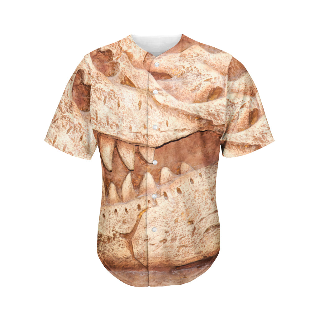 T-Rex Fossil Print Men's Baseball Jersey