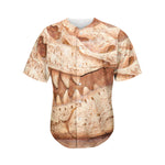 T-Rex Fossil Print Men's Baseball Jersey