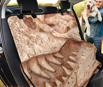 T-Rex Fossil Print Pet Car Back Seat Cover