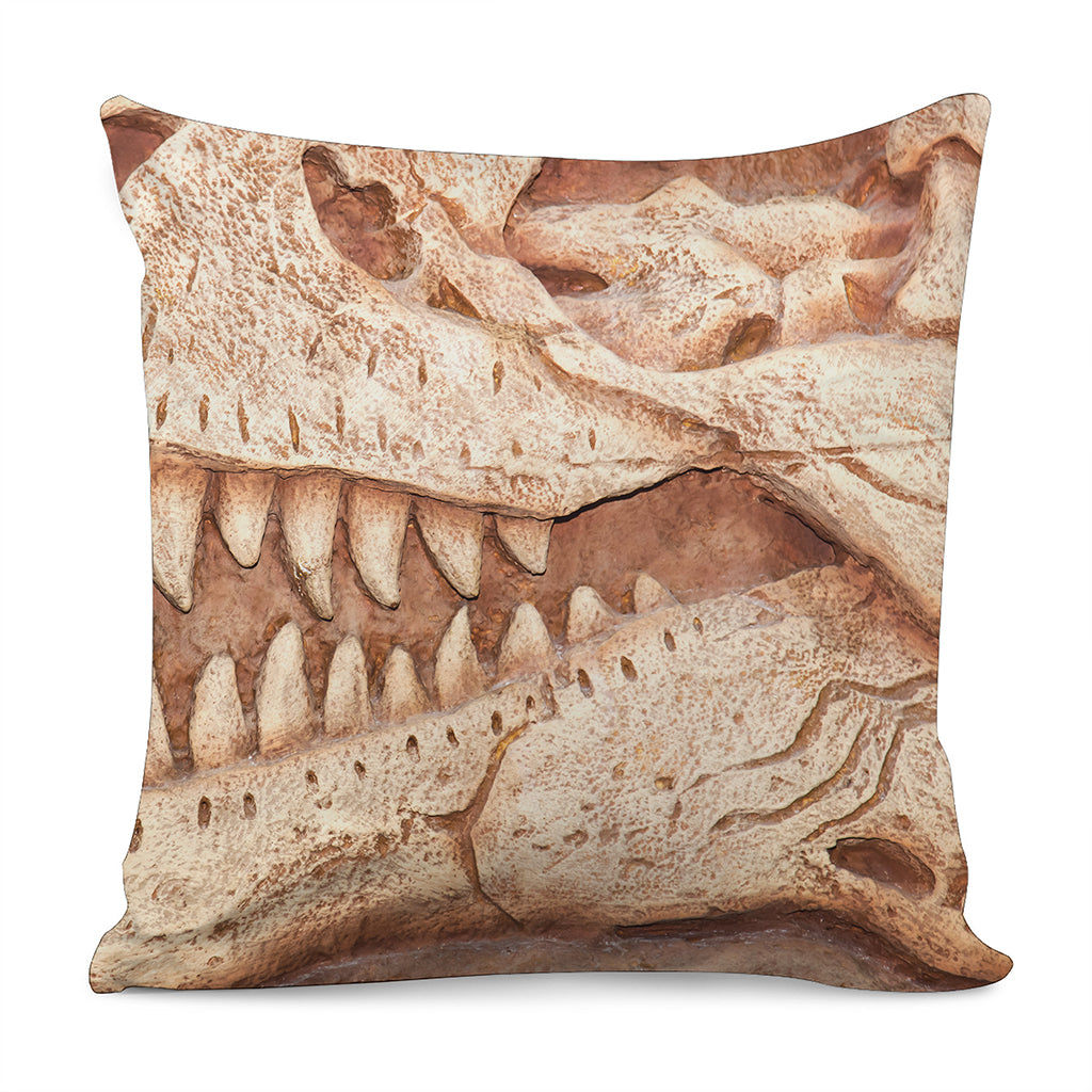 T-Rex Fossil Print Pillow Cover