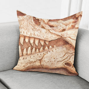 T-Rex Fossil Print Pillow Cover