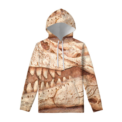 T-Rex Fossil Print Pullover Hoodie