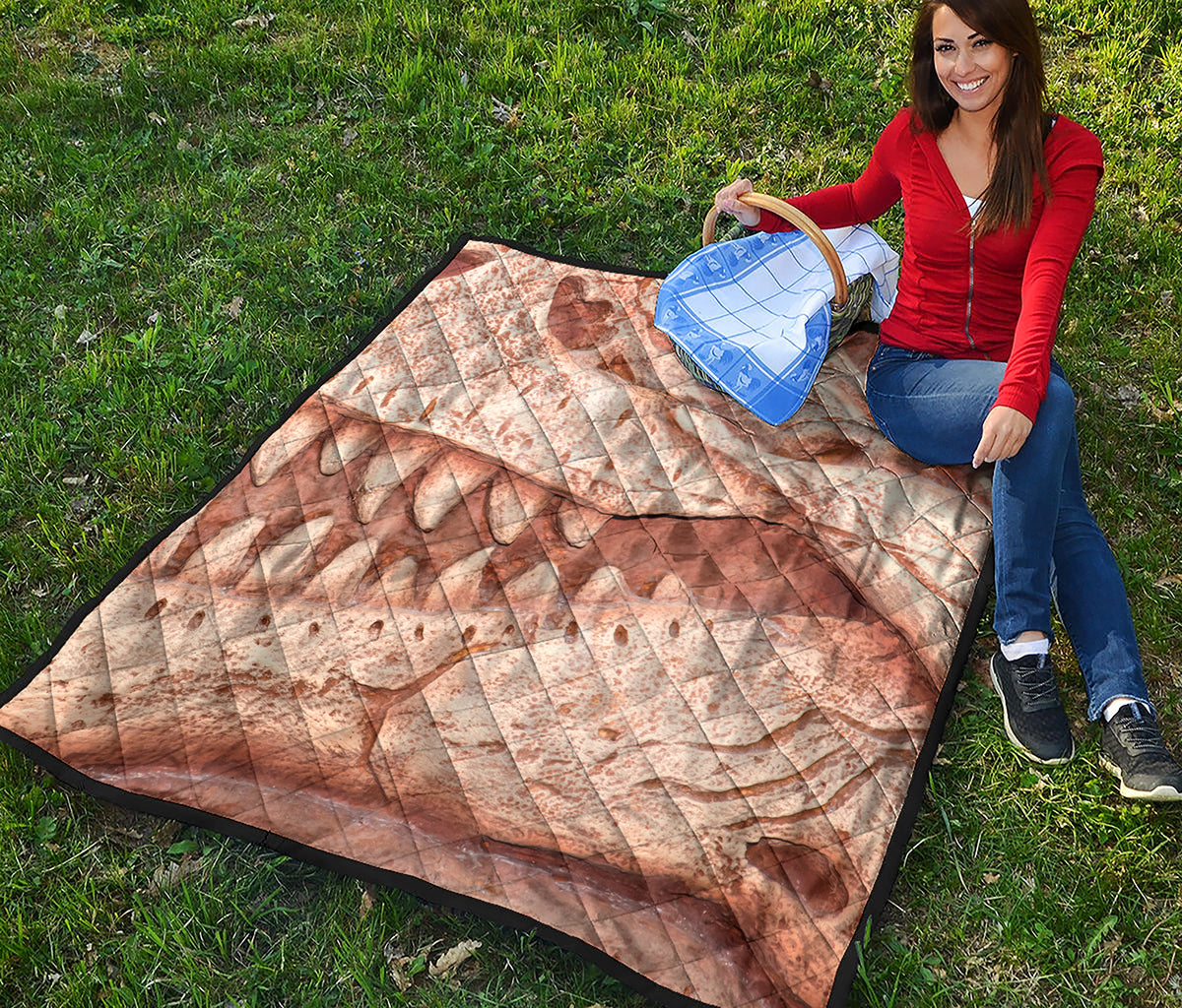 T-Rex Fossil Print Quilt