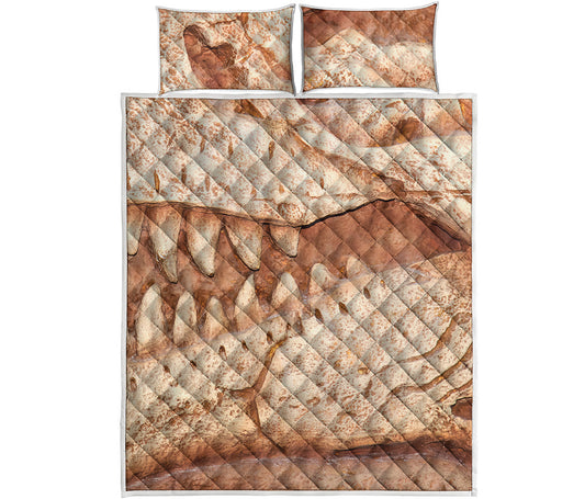 T-Rex Fossil Print Quilt Bed Set