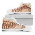 T-Rex Fossil Print White High Top Sneakers