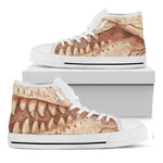 T-Rex Fossil Print White High Top Shoes