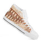 T-Rex Fossil Print White High Top Shoes