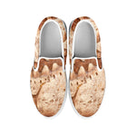 T-Rex Fossil Print White Slip On Shoes