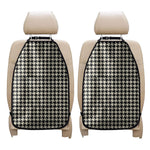 Tan And Black Houndstooth Pattern Print Car Seat Organizers