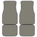 Tan And Black Houndstooth Pattern Print Front and Back Car Floor Mats