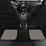 Tan And Black Houndstooth Pattern Print Front and Back Car Floor Mats