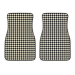 Tan And Black Houndstooth Pattern Print Front Car Floor Mats