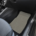 Tan And Black Houndstooth Pattern Print Front Car Floor Mats
