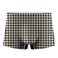 Tan And Black Houndstooth Pattern Print Men's Boxer Briefs