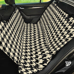 Tan And Black Houndstooth Pattern Print Pet Car Back Seat Cover