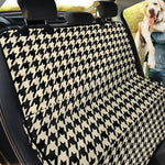 Tan And Black Houndstooth Pattern Print Pet Car Back Seat Cover