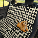 Tan And Black Houndstooth Pattern Print Pet Car Back Seat Cover