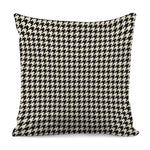 Tan And Black Houndstooth Pattern Print Pillow Cover