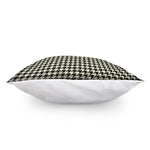 Tan And Black Houndstooth Pattern Print Pillow Cover