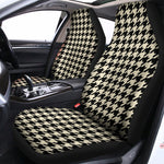 Tan And Black Houndstooth Pattern Print Universal Fit Car Seat Covers