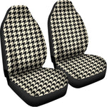 Tan And Black Houndstooth Pattern Print Universal Fit Car Seat Covers