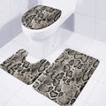 Tan And Black Snakeskin Print 3 Piece Bath Mat Set