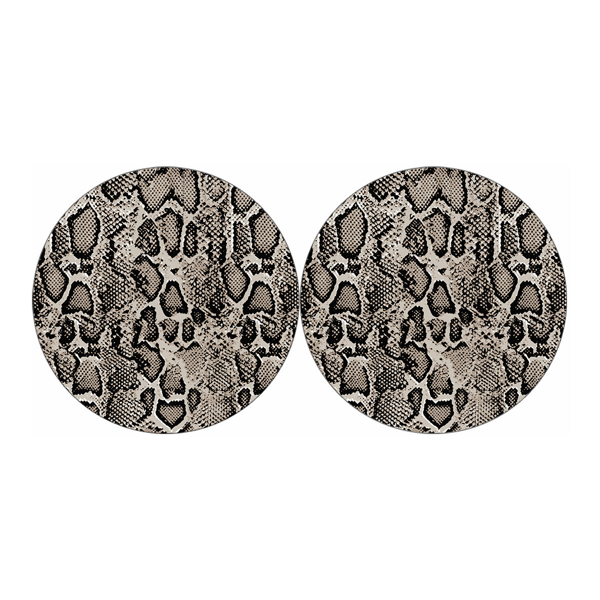 Tan And Black Snakeskin Print Car Coasters