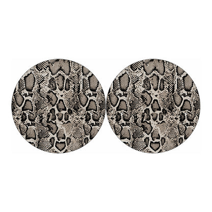 Tan And Black Snakeskin Print Car Coasters