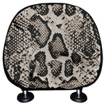 Tan And Black Snakeskin Print Car Headrest Covers