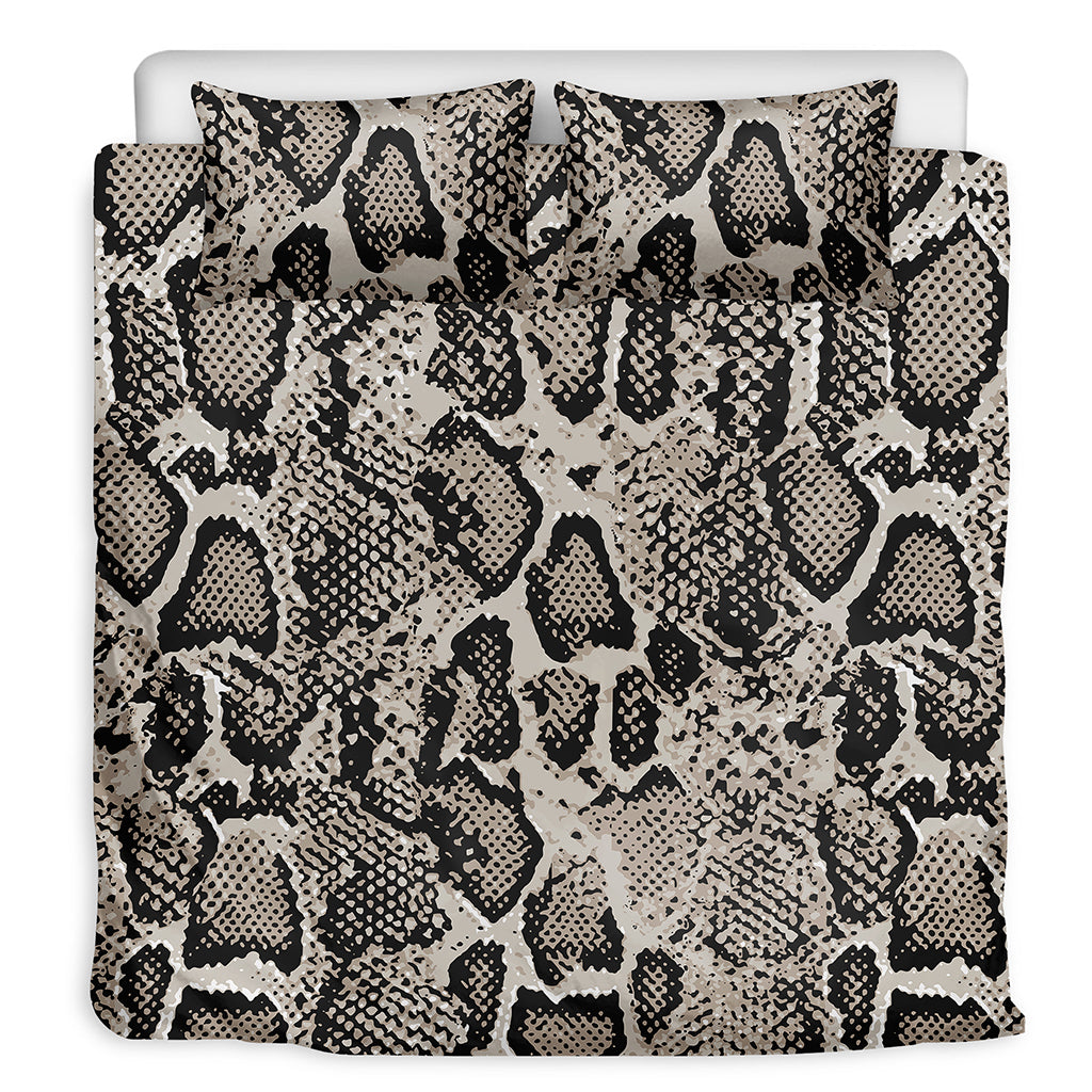 Tan And Black Snakeskin Print Duvet Cover Bedding Set