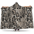 Tan And Black Snakeskin Print Hooded Blanket