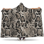 Tan And Black Snakeskin Print Hooded Blanket