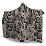 Tan And Black Snakeskin Print Hooded Blanket